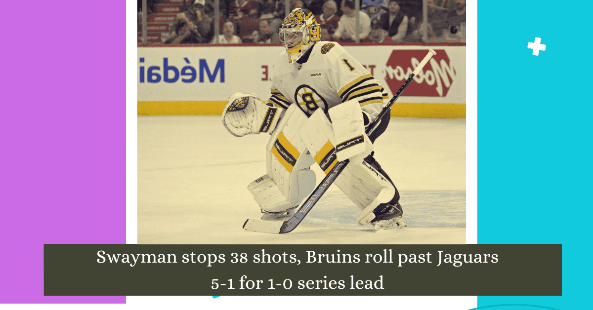 Boston Goalie Jeremy Swayman Stops 38 Shots, Bruins Roll Past Jaguars 5 ...